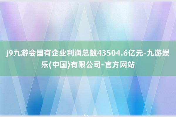 j9九游会国有企业利润总数43504.6亿元-九游娱乐(中国)有限公司-官方网站